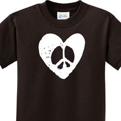 Hippie Heart Peace Kids Shirts