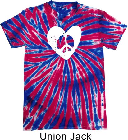 Hippie Heart Peace Patriotic Tie Dye T-shirt