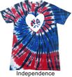 Hippie Heart Peace Patriotic Tie Dye T-shirt