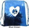 Hippie Heart Peace Tie Dye Drawstring Bag