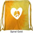 Hippie Heart Peace Tie Dye Drawstring Bag