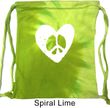 Hippie Heart Peace Tie Dye Drawstring Bag