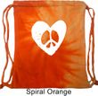 Hippie Heart Peace Tie Dye Drawstring Bag