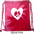 Hippie Heart Peace Tie Dye Drawstring Bag