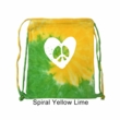 Hippie Heart Peace Tie Dye Drawstring Bag