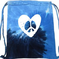 Hippie Heart Peace Tie Dye Drawstring Bag Hippie Heart Peace Tie Dye Drawstring Bag