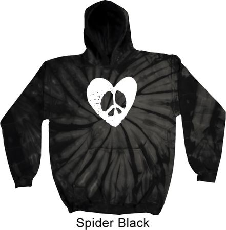 Hippie Heart Peace Tie Dye Hoodie