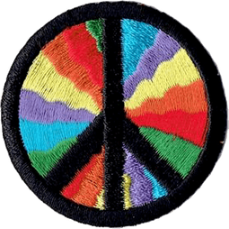 Rainbow Peace Sign Iron-On Applique Patch