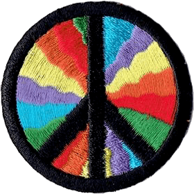 Rainbow Peace Sign Iron-On Applique Patch