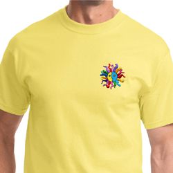 Hippie Sun Patch Pocket Print Mens Yoga Shirts