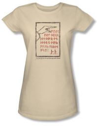 Hobbit Juniors Shirt Movie Unexpected Journey Loyalty Back Door Cream