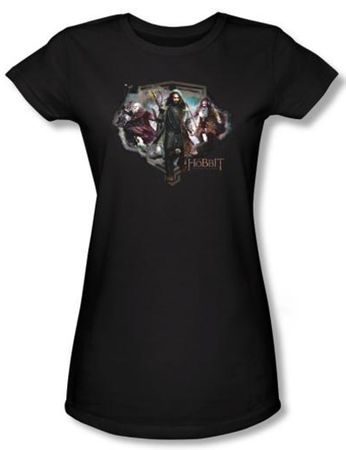 Hobbit Juniors Shirt Movie Unexpected Journey Loyalty Dwarves Black