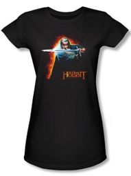 Hobbit Juniors Shirt Movie Unexpected Journey Loyalty Fire Black Tee