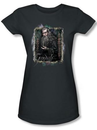 Hobbit Juniors Shirt Movie Unexpected Journey Loyalty Gandalf Charcoal