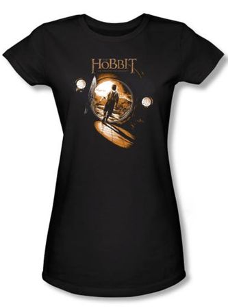 Hobbit Juniors Shirt Movie Unexpected Journey Loyalty Hole Black Tee