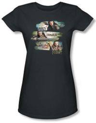 Hobbit Juniors Shirt Movie Unexpected Journey Loyalty Honour Charcoal