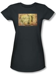Hobbit Juniors Shirt Movie Unexpected Journey Loyalty Map Charcoal Tee