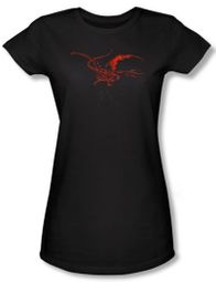Hobbit Juniors Shirt Movie Unexpected Journey Loyalty Smaug Black Tee