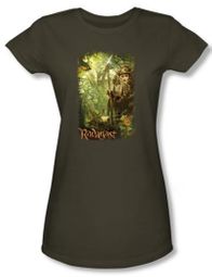 Hobbit Juniors Shirt Movie Unexpected Journey Loyalty Woods Green Tee