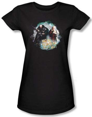 Hobbit Juniors Shirt Movie Unexpected Journey We're Fighters Black Tee