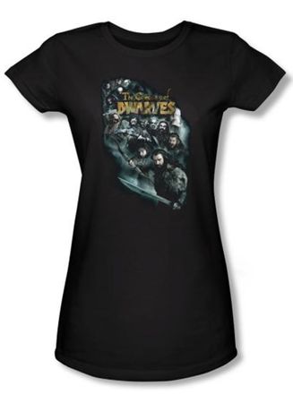 Hobbit Juniors Shirt Unexpected Journey Loyalty Dwarves Black Tee