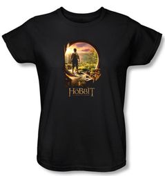 Hobbit Ladies Shirt Movie Unexpected Journey Loyalty Door Black Tee