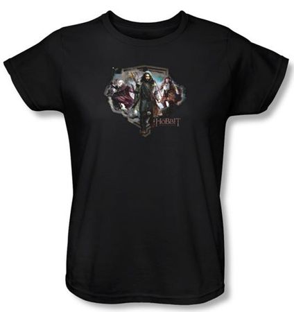 Hobbit Ladies Shirt Movie Unexpected Journey Loyalty Dwarves Black