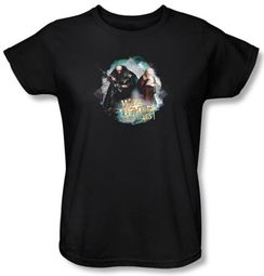 Hobbit Ladies Shirt Movie Unexpected Journey We're Fighters Black Tee