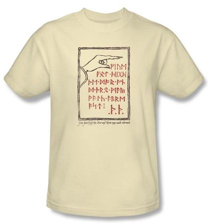 Hobbit Shirt Movie Unexpected Journey Loyalty Back Door Cream Adult