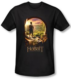 Hobbit Shirt Movie Unexpected Journey Loyalty Door Black Slim Fit Tee