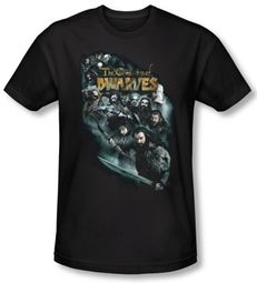 Hobbit Shirt Movie Unexpected Journey Loyalty Dwarves Black Slim Fit