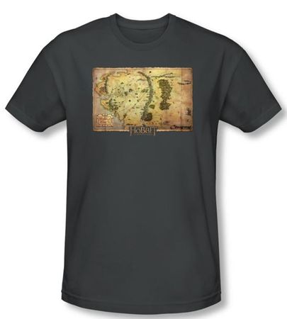 Hobbit Shirt Movie Unexpected Journey Loyalty Map Charcoal Slim Fit
