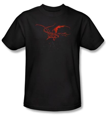 Hobbit Shirt Movie Unexpected Journey Loyalty Smaug Black Adult Tee
