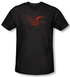 Hobbit Shirt Movie Unexpected Journey Loyalty Smaug Black Slim Fit Tee