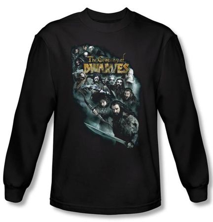 Hobbit Shirt Unexpected Journey Loyalty Dwarves Black Long Sleeve Tee