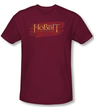 Hobbit Shirt Unexpected Journey Loyalty Red Logo Cardinal Slim Fit Tee