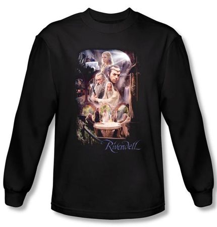 Hobbit Shirt Unexpected Journey Loyalty Rivendell Black Long Sleeve