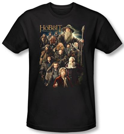 Hobbit Shirt Unexpected Journey Loyalty Somber Company Black Slim Fit