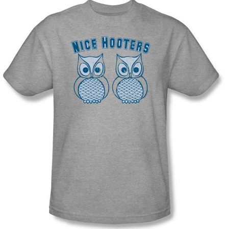 Hooters Shirt - Nice Hooters Adult Heather Grey Tee