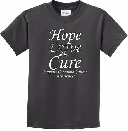 Hope Love Cure Carcinoid Cancer Kids T-shirt