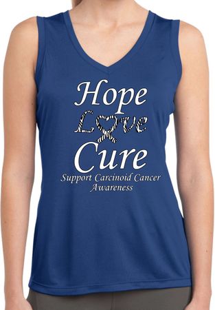 Hope Love Cure Carcinoid Cancer Ladies Dry Wicking Sleeveless Shirt