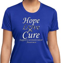 Hope Love Cure Carcinoid Cancer Ladies Dry Wicking T-shirt