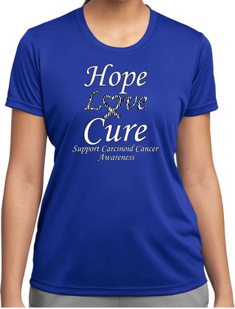 Hope Love Cure Carcinoid Cancer Ladies Dry Wicking T-shirt