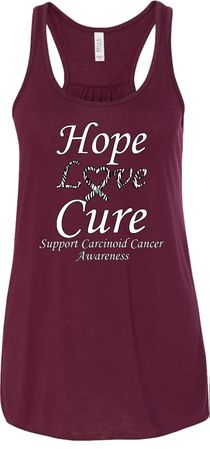 Hope Love Cure Carcinoid Cancer Ladies Flowy Racerback
