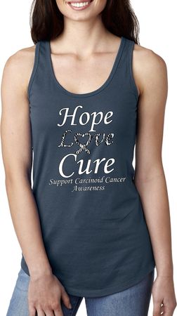 Hope Love Cure Carcinoid Cancer Ladies Ideal Racerback
