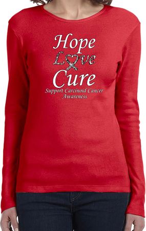 Hope Love Cure Carcinoid Cancer Ladies Long Sleeve