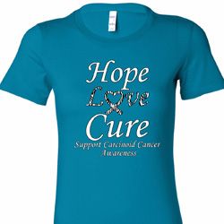 Hope Love Cure Carcinoid Cancer Ladies Longer Length Shirt