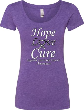 Hope Love Cure Carcinoid Cancer Ladies Scoop Neck