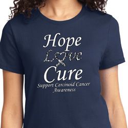 Hope Love Cure Carcinoid Cancer Ladies T-shirt