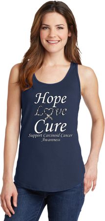 Hope Love Cure Carcinoid Cancer Ladies Tank Top